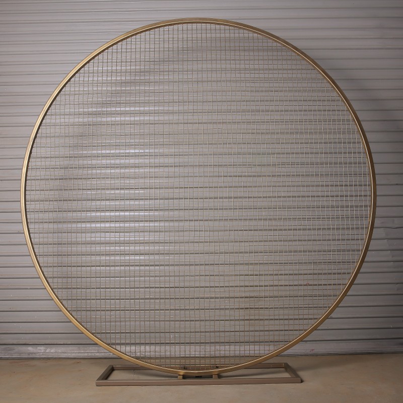 Arbour Round Hoop Meshed Gold - Hero Image